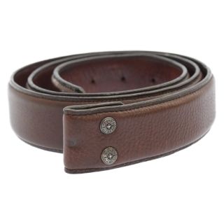 クロムハーツ(Chrome Hearts)のCHROME HEARTS クロムハーツ 1.5 STRAP BELT 1.5inchスクロールレーベルリベッツレザーベルト ブラウン 38INCH(ベルト)