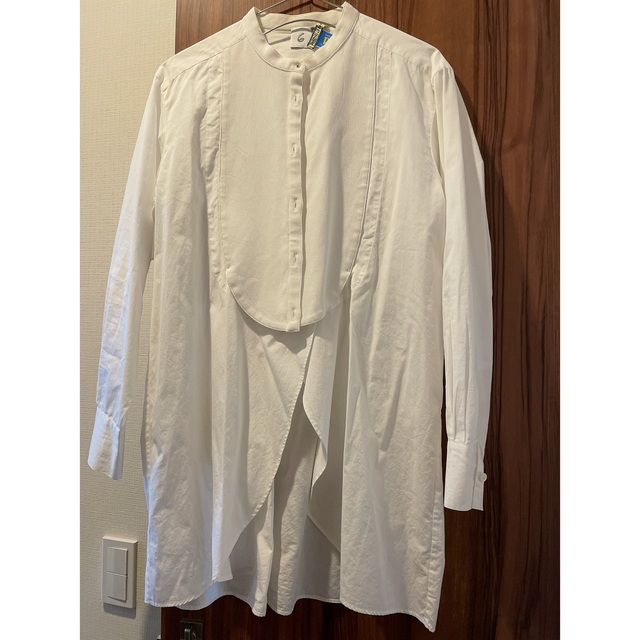 6 (ROKU)(ロク)の6(ROKU) DRESS SHIRT シャツ ロク ブラウス ホワイト レディースのトップス(シャツ/ブラウス(長袖/七分))の商品写真