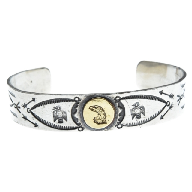 LARRY SMITH ラリースミス 18k EAGLE FACE Stamped Bracelet バングル ブレス