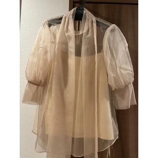 リリーブラウン(Lily Brown)のLILY BROWNオーガンザ2WAYブラウス　ピンク(シャツ/ブラウス(半袖/袖なし))