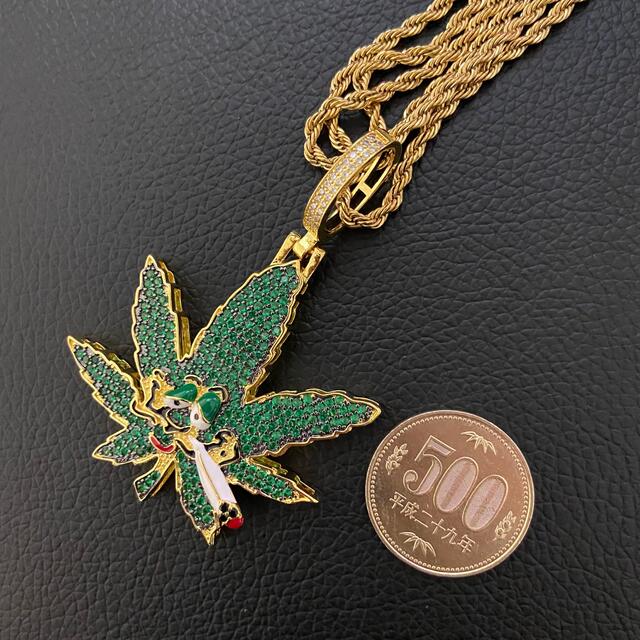 どがお 18k ゴールド ネックレス BmnlG-m26447505317 gp マリファナ