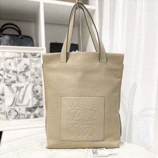 ロエベ(LOEWE)の美品☆　ロエベ　ショッパー　トートバッグ　リネン　グレージュ(トートバッグ)