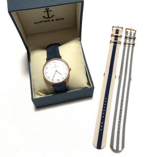 KAPTEN ＆ SON 腕時計＆純正替えナイロンストラップ2本付き(腕時計)