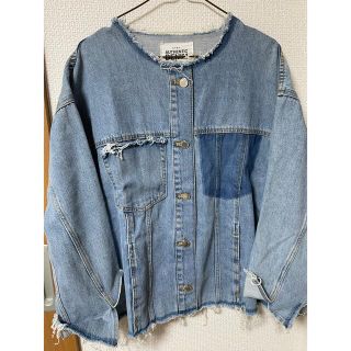 ザラ(ZARA)のZARA ノーカラーデニムジャケット　レディース(Gジャン/デニムジャケット)