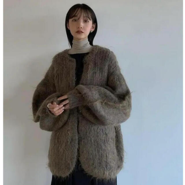 COLOR MOHAIR SHAGGY CARDIGAN