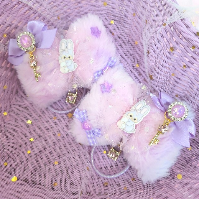 コメント制♡ハンドメイド♡グログラン×ファーBIGポニー♡おばけるん③