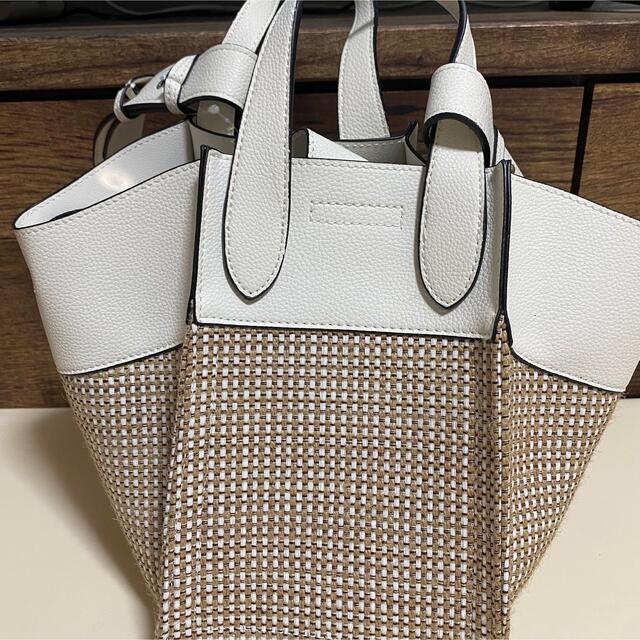 ViS(ヴィス)のViS マルチway ジュートコンビフロントタイバッグ　ホワイト レディースのバッグ(ショルダーバッグ)の商品写真