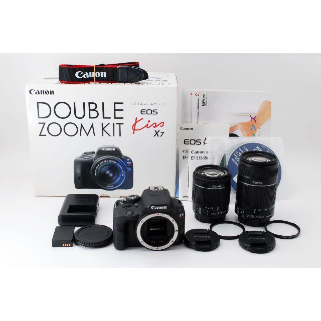 □美品□ Canon EOS kiss X7 ダブルズームキット 【元箱付】 【おまけ