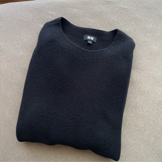 ユニクロ(UNIQLO)のユニクロ 3Dクルーネックセーター （ブラック）(ニット/セーター)