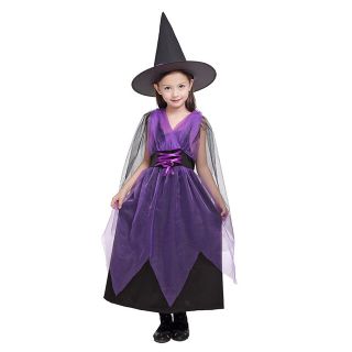 3点セット　キッズ 魔女  ハロウィン コスプレ 子供 衣装 仮装 120サイズ(ワンピース)