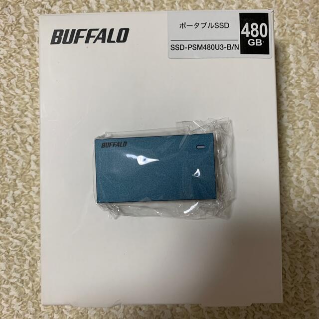 BUFFALO 外付けSSD 480GB モスブルー SSD-PSM480U3-