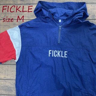 FICKLE ナイロンパーカー Ｍサイズ／フィックル、ハーフジップ、シャカシャカ(パーカー)