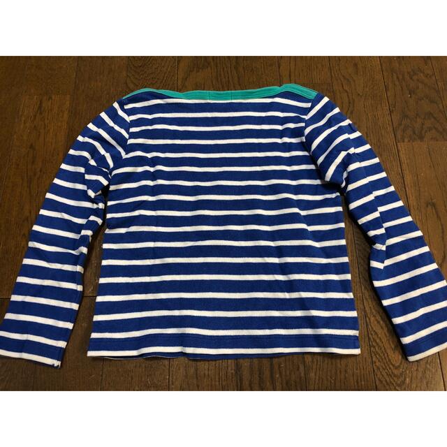 PETIT BATEAU(プチバトー)のプチバトー　長袖ボーダーカットソー　青　100 キッズ/ベビー/マタニティのキッズ服男の子用(90cm~)(Tシャツ/カットソー)の商品写真