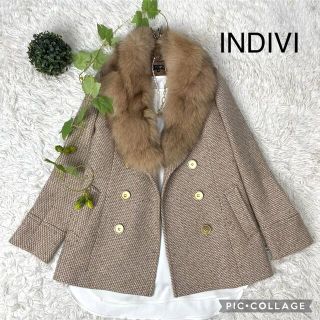 ✨新品タグ付き！INDIVI インディヴィ　シルク　FOXファー付　ジャケット