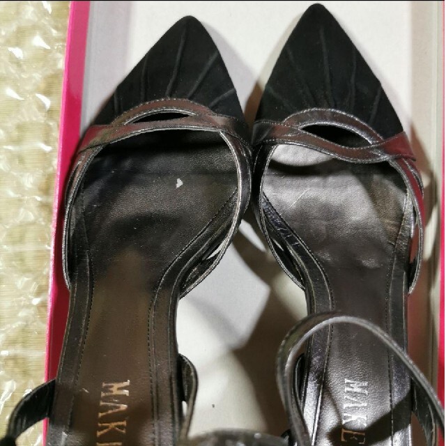 MAKELET　メイクレット　パンプス　ハイヒール　サンダル　黒　ブラック　S レディースの靴/シューズ(ハイヒール/パンプス)の商品写真