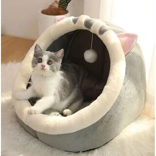 Sサイズ ベッド 寝具 保温 クッション ペットベッド 犬 猫ハウス 犬猫用(猫)