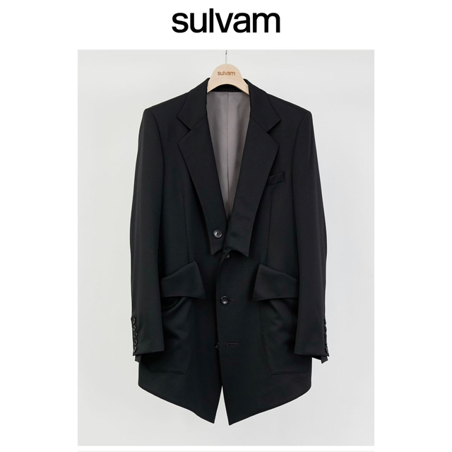 直売純正品 sulvam ウールギャバ セミロングジャケット テーラード