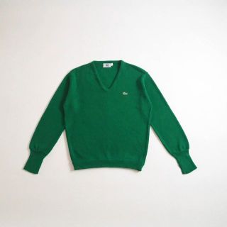 ラコステ(LACOSTE)のラコステ　７０年代　青ワニ　ニット　セーター　グリーン　アクリル素材　美品(ニット/セーター)