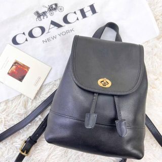 コーチ(COACH)のオールドコーチ リュック バックパック ターンロック グラブタンレザー ブラック(リュック/バックパック)