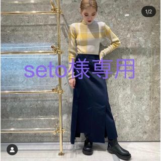 ルシェルブルー(LE CIEL BLEU)のルシェルブルー　big check jacquard  libknit♡(ニット/セーター)