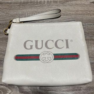 グッチ(Gucci)の美品　グッチ　ヴィンテージロゴ　クラッチバッグ　レザー(セカンドバッグ/クラッチバッグ)