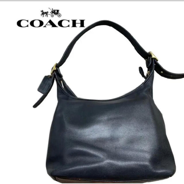 COACH 【極美品】 オールドコーチ ショルダーバッグ USA製 ロゴ 型押し ...
