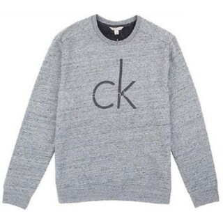 カルバンクライン(Calvin Klein)の【M】カルバン クライン/メンズ CK ロゴプリントトレーナー/グレー(スウェット)