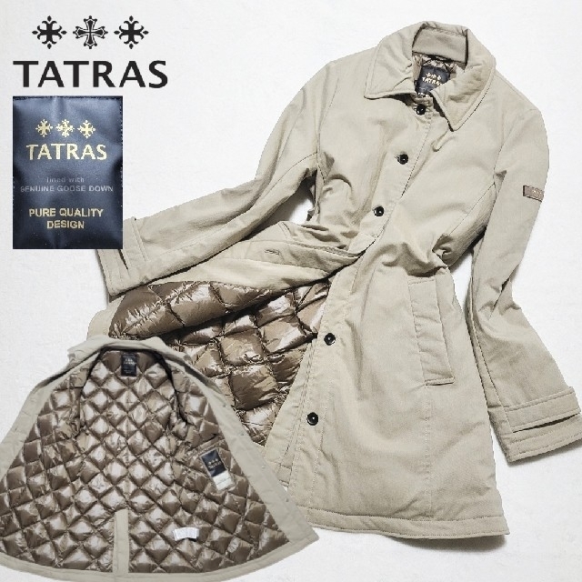 雑誌で紹介された TATRAS - 【美品】タトラス　ダウンコート LTA16A4513 ベージュ 大きいサイズ 4 ダウンコート