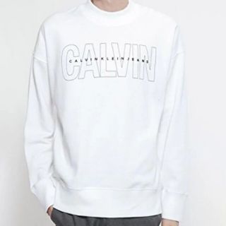 カルバンクライン(Calvin Klein)の【M】カルバンクライン/LOGO VIBRATION/トレーナー/白(スウェット)