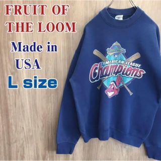 フルーツオブザルーム(FRUIT OF THE LOOM)の【FRUIT OF THE LOOM】USA製☆MLBインディアンススウェット(スウェット)