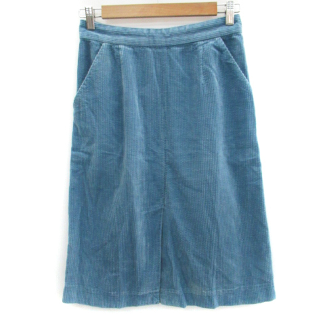 allureville(アルアバイル)のアルアバイル フレアスカート ミモレ丈 コーデュロイ 2 青 レディースのスカート(ひざ丈スカート)の商品写真