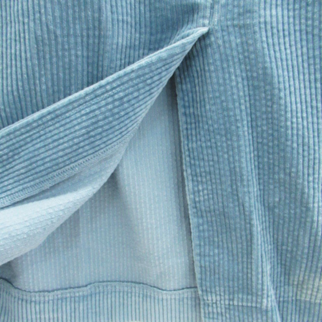 allureville(アルアバイル)のアルアバイル フレアスカート ミモレ丈 コーデュロイ 2 青 レディースのスカート(ひざ丈スカート)の商品写真