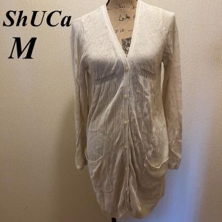 シュカ(shuca)の美品★shuca★シュカ★オフホワイト★ニットカーディガン★M(カーディガン)