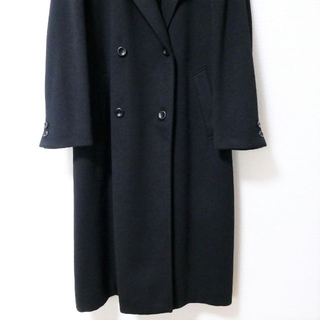 美品 ヘルノ カシミヤ100% 裏地シルク ロング丈 ダブル チェスター