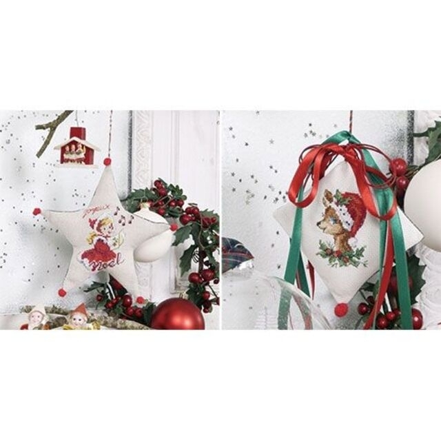 クロスステッチ図案ヴェロニクアンジャンジェクリスマス刺繍カルトナージュ ハンドメイドの素材/材料(型紙/パターン)の商品写真