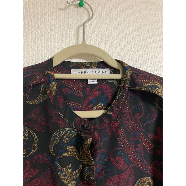 larry levine ラリーレビン　スタンドカラー　バンドカラーシャツ　 レディースのトップス(シャツ/ブラウス(長袖/七分))の商品写真