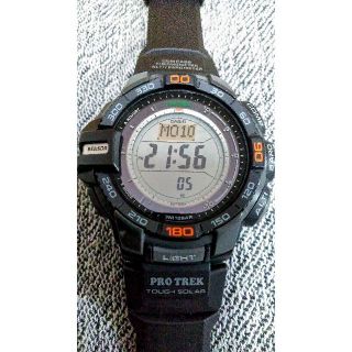 カシオ(CASIO)の美品CASIO PROTREK タフソーラー トリプルセンサー内臓 多機能 腕時(腕時計(デジタル))