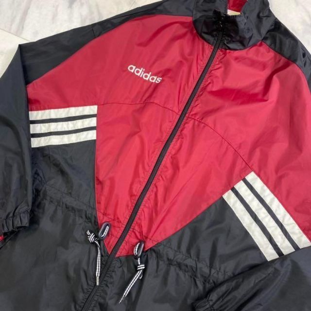 【超美品】adidas アディダス トラックジャケット ナイロンジャケット 黒赤