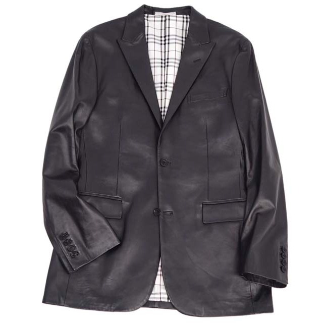 BURBERRY BLACK LABEL(バーバリーブラックレーベル)のバーバリー ブラックレーベル ジャケット テーラード ラムレザー アウター LL メンズのジャケット/アウター(その他)の商品写真