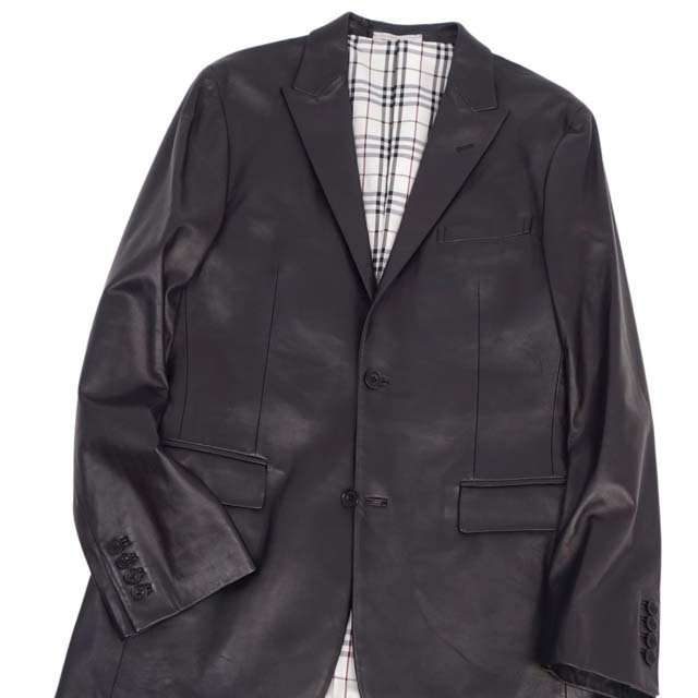 BURBERRY BLACK LABEL(バーバリーブラックレーベル)のバーバリー ブラックレーベル ジャケット テーラード ラムレザー アウター LL メンズのジャケット/アウター(その他)の商品写真