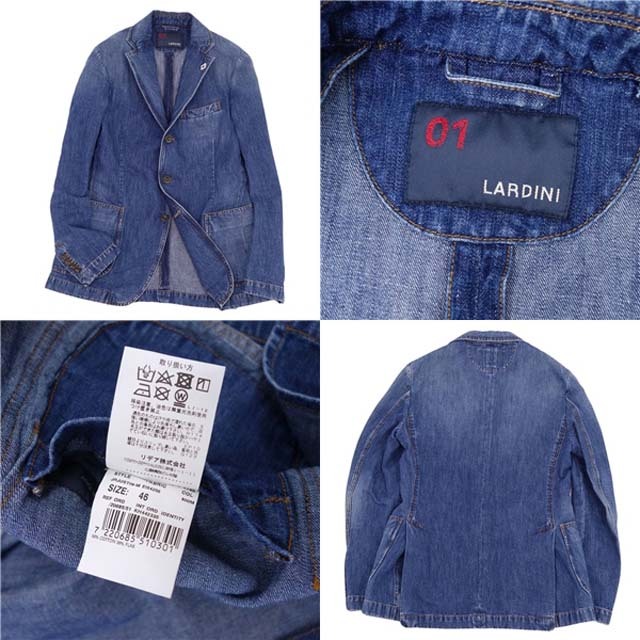 LARDINI - ラルディーニ ジャケット デニム テーラード 3ボタン LARDINI - ラルディーニ ジャケット デニム テーラード 3ボタン