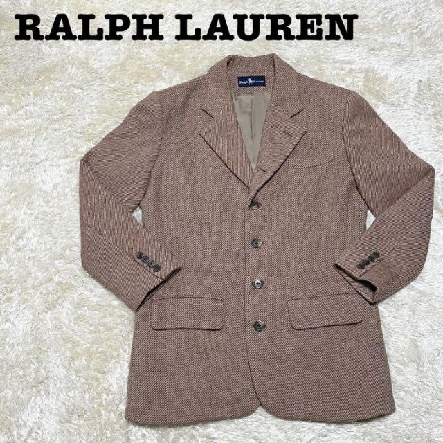 Ralph Lauren(ラルフローレン)のラルフローレン サイズL テーラージャケット JKT　ツイード ブラウン メンズのジャケット/アウター(テーラードジャケット)の商品写真