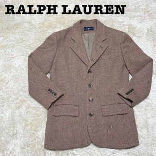 ラルフローレン(Ralph Lauren)のラルフローレン サイズL テーラージャケット JKT　ツイード ブラウン(テーラードジャケット)