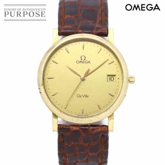 OMEGA - オメガ OMEGA デビル メンズ 腕時計 デイト ゴールド 文字盤 K18YG イエローゴールド クォーツ ウォッチ De Ville 90134868