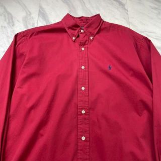 ラルフローレン(Ralph Lauren)のラルフローレン 90s BDシャツ 赤 長袖シャツ ビッグサイズ ワンポイント(シャツ)