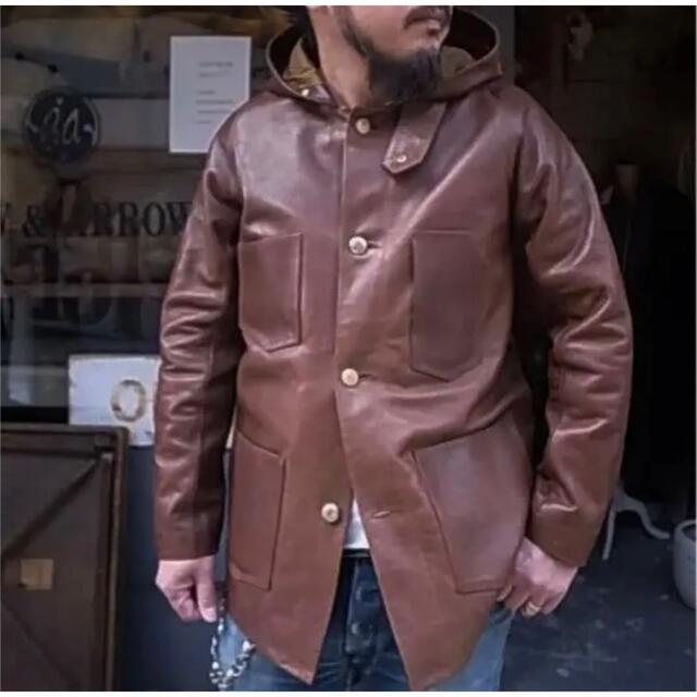 BAA HORSE LEATHER RAILRODER HOODIE COAT