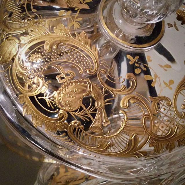 美しいオールド バカラ ルイ15世様式 金彩装飾 ボンボニエール 極希少
