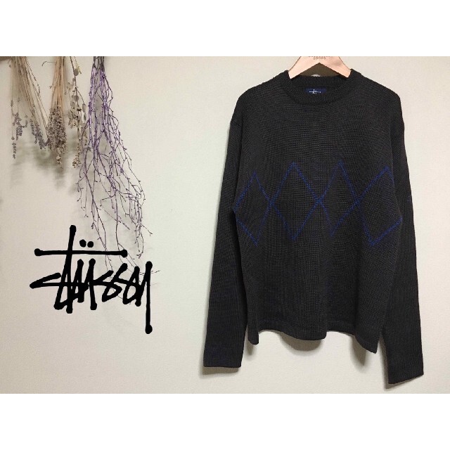 STUSSY(ステューシー) 紺タグ　クルーネック ニット セーター