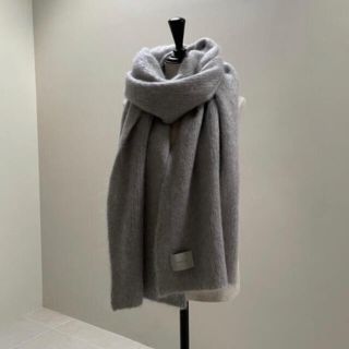 ☆美品☆mohair wool big stole シグネットシルバー(マフラー/ショール)