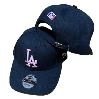 ニューエラー(NEW ERA)のnewera MLBキャップ LA ドジャーズ ロゴ ブラック×ピンク(キャップ)